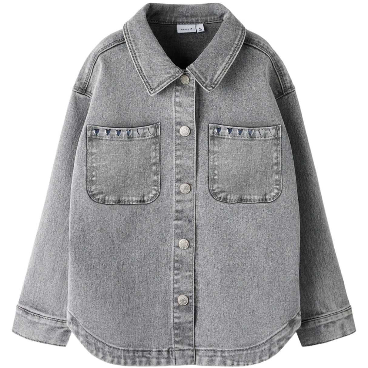 Name It Light Grey Denim Heart Studs Nkfeverlyn Dnm Schaket 5503-Ya N