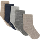 Minymo Blue Nights Socks W. Knit (5-Pack)