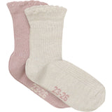 Minymo Ash Rose Socks W. Glitter (2-Pack)