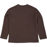 COPENHAGEN COLORS Dk Brown Modal Rib Ls Blouse W. Drop Shoulder