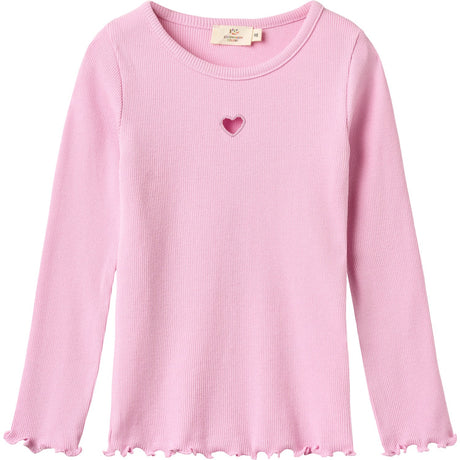 COPENHAGEN COLORS Syringa Modal Rib Ls Tee W. Heart Hole Pattern