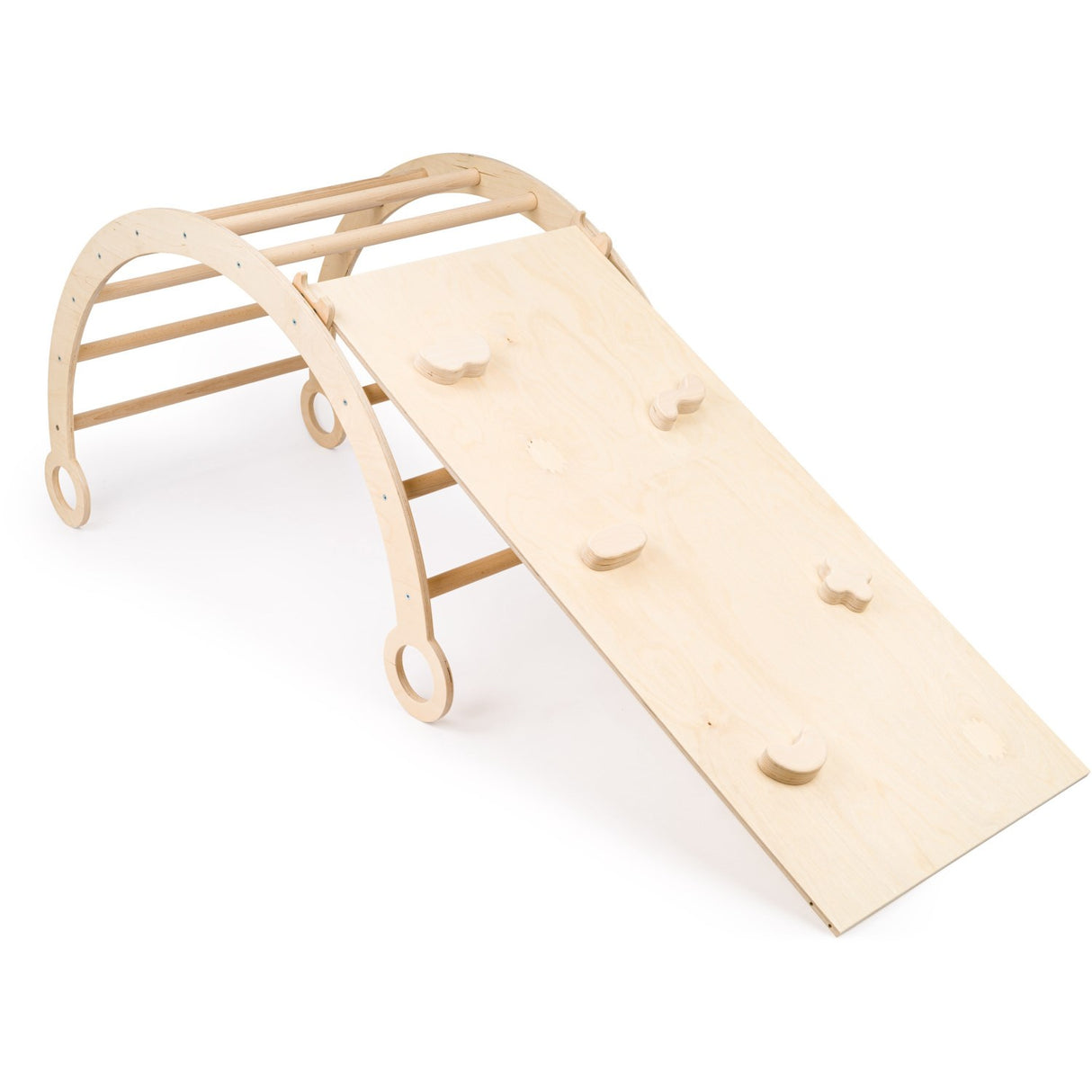 Woobiboo Natural Montessori Wooden Rocker With Slide-Climber XL