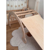 Woobiboo Natural Montessori Rocker With Beige Mattress And Slide-Climber L