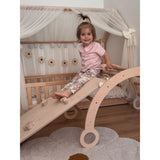 Woobiboo Natural Montessori Rocker With Beige Mattress And Slide-Climber L