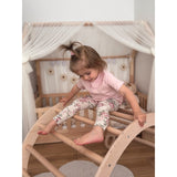 Woobiboo Natural Montessori Rocker With Beige Mattress And Slide-Climber L