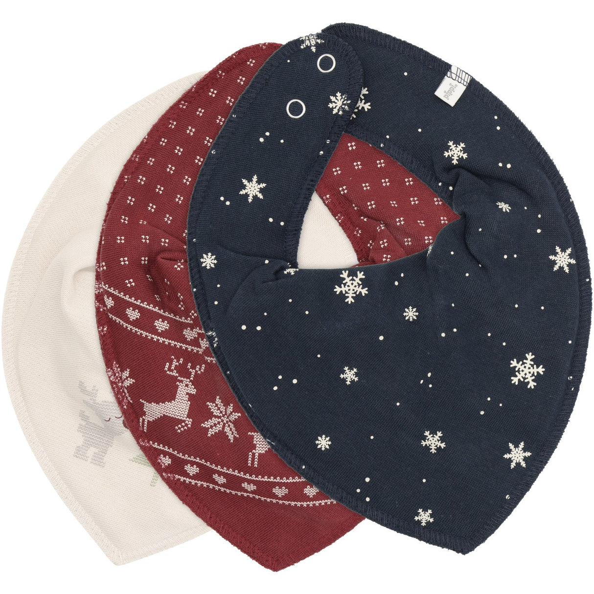 Pippi New Maroon Bandana Fabric Bib Uni - Aop (3-Pack)
