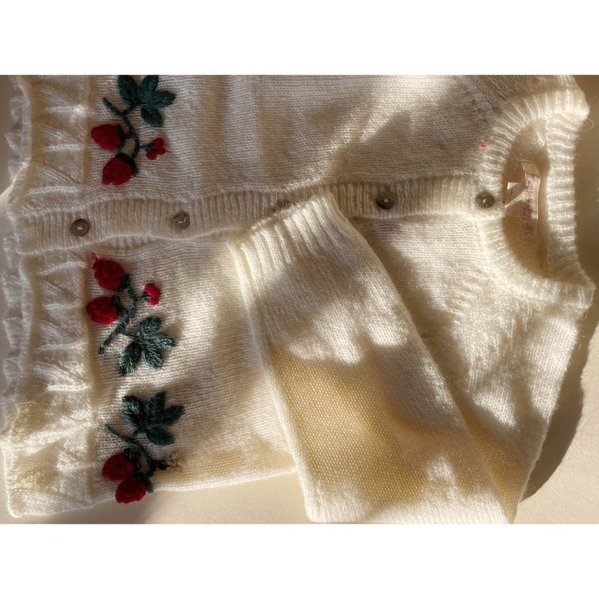 Konges Sløjd Bright White Minia Frill Cardigan