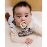 Bibs Ivory/Plum Pacifier Colour Holiday Bow 2-Pack Latex