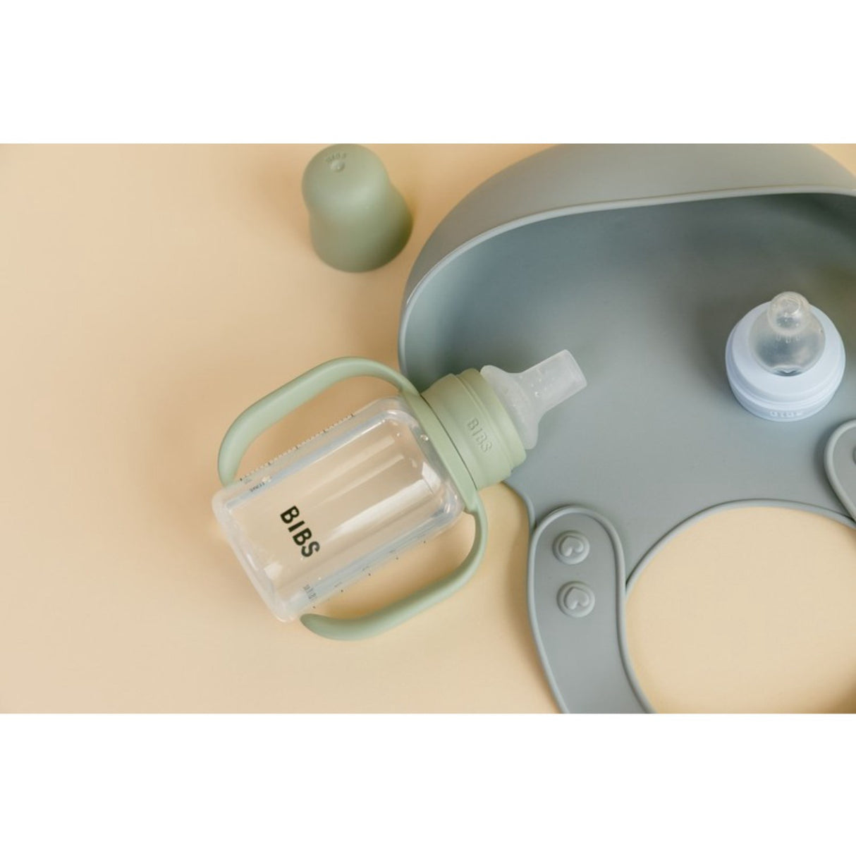 Bibs Sage Baby Sippy Bottle Spout Round Silicone Slow Flow