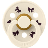 Bibs Ivory/Plum Pacifier Colour Holiday Bow 2-Pack Latex