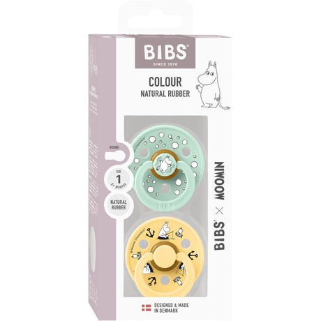 Bibs X Moomin Nordic Mint Mix Pacifier Colour 2-Pack Sailing Latex
