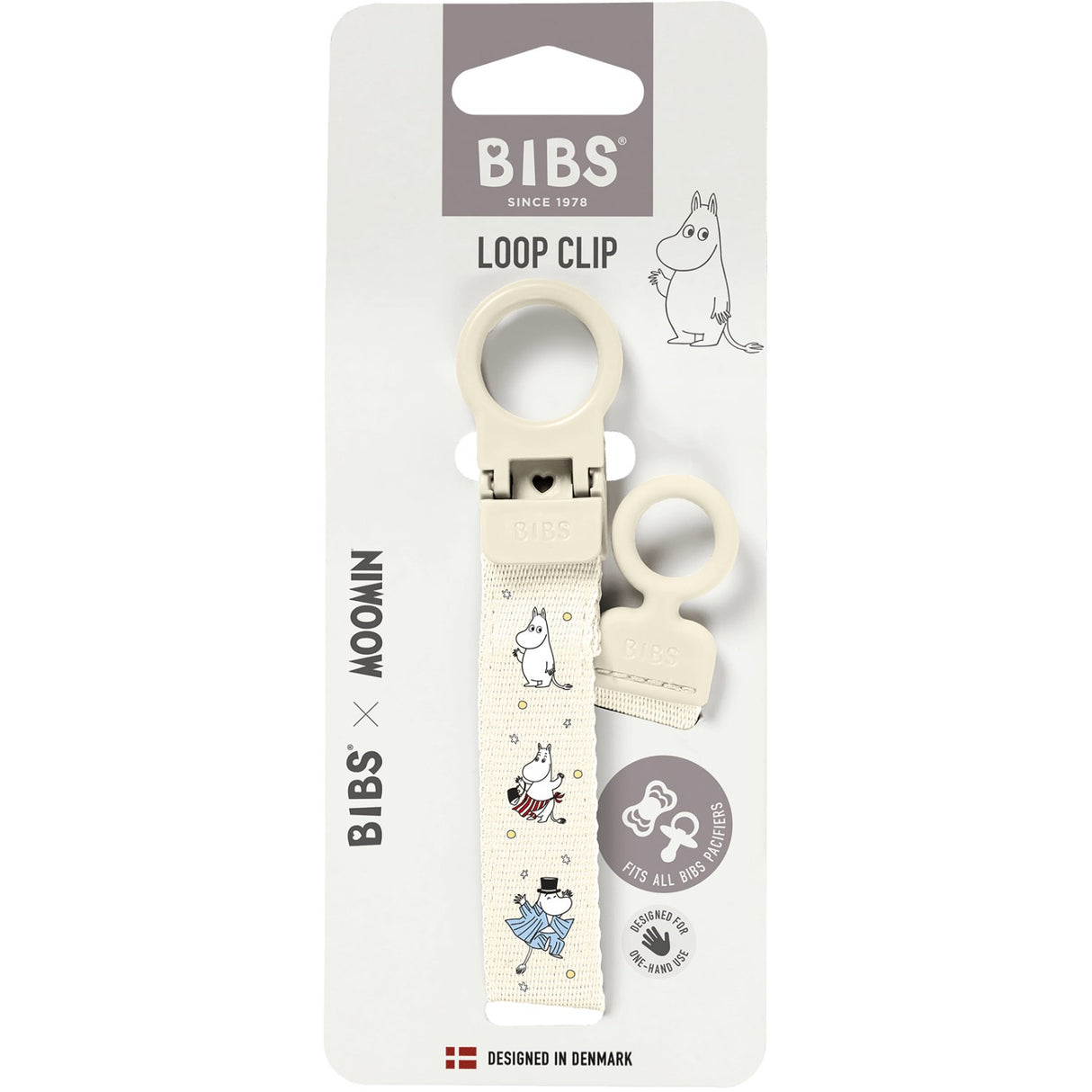 Bibs X Moomin Ivory Pacifier Clip Loop