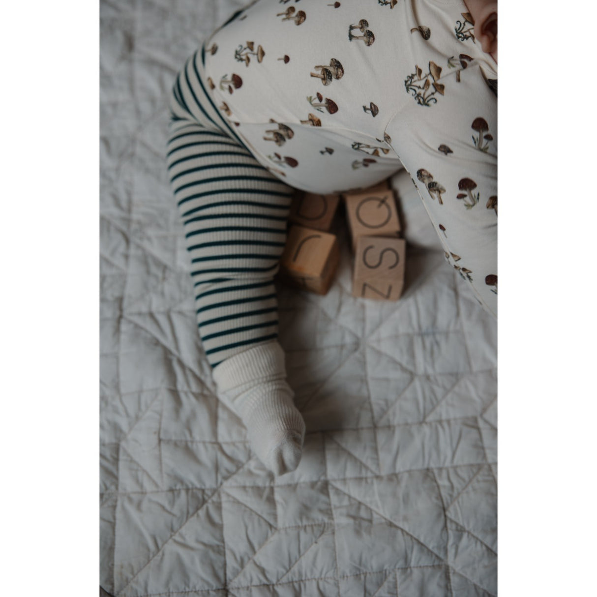 Petit Piao Dark Sea/off White Legging Modal Striped