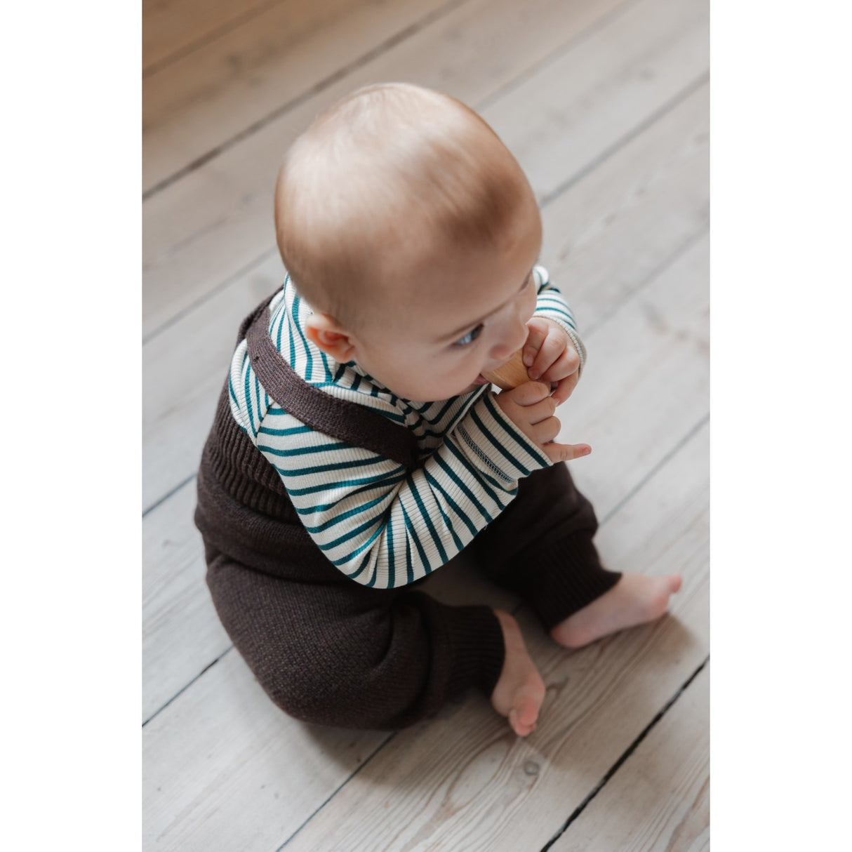 Petit Piao Dark Sea/off White Body L/S Modal Striped