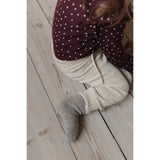 Petit Piao Dark Grape/White Body L/S Frill Modal Heart