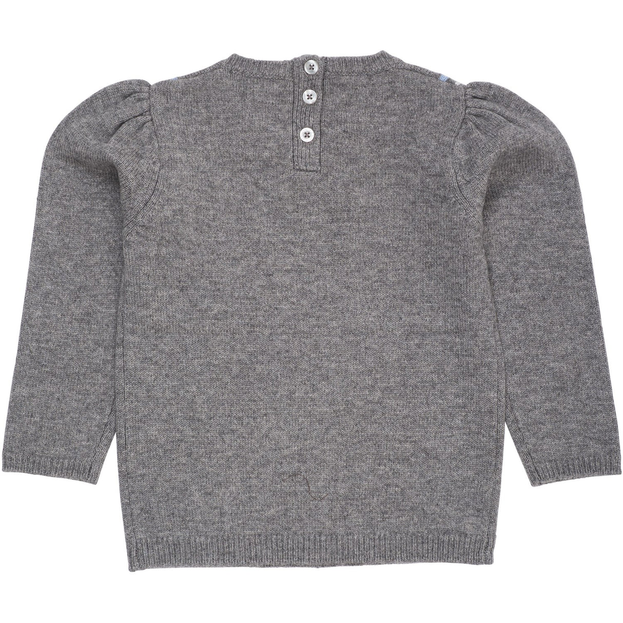 COPENHAGEN COLORS Dk Grey/Blue Comb. Cashmere Blouse W. Collar Deco