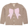 COPENHAGEN COLORS Sand/Lavender Comb. Cashmere Cardigan W. Poplin Bow
