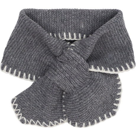 COPENHAGEN COLORS Dk Grey/Cream Comb. Lambswool Bow Scarf