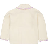 COPENHAGEN COLORS Cream/Lavender Comb Lambswool Cardigan W. Collar