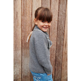 COPENHAGEN COLORS Dk Grey/Cream Comb. Lambswool Cardigan W. Collar