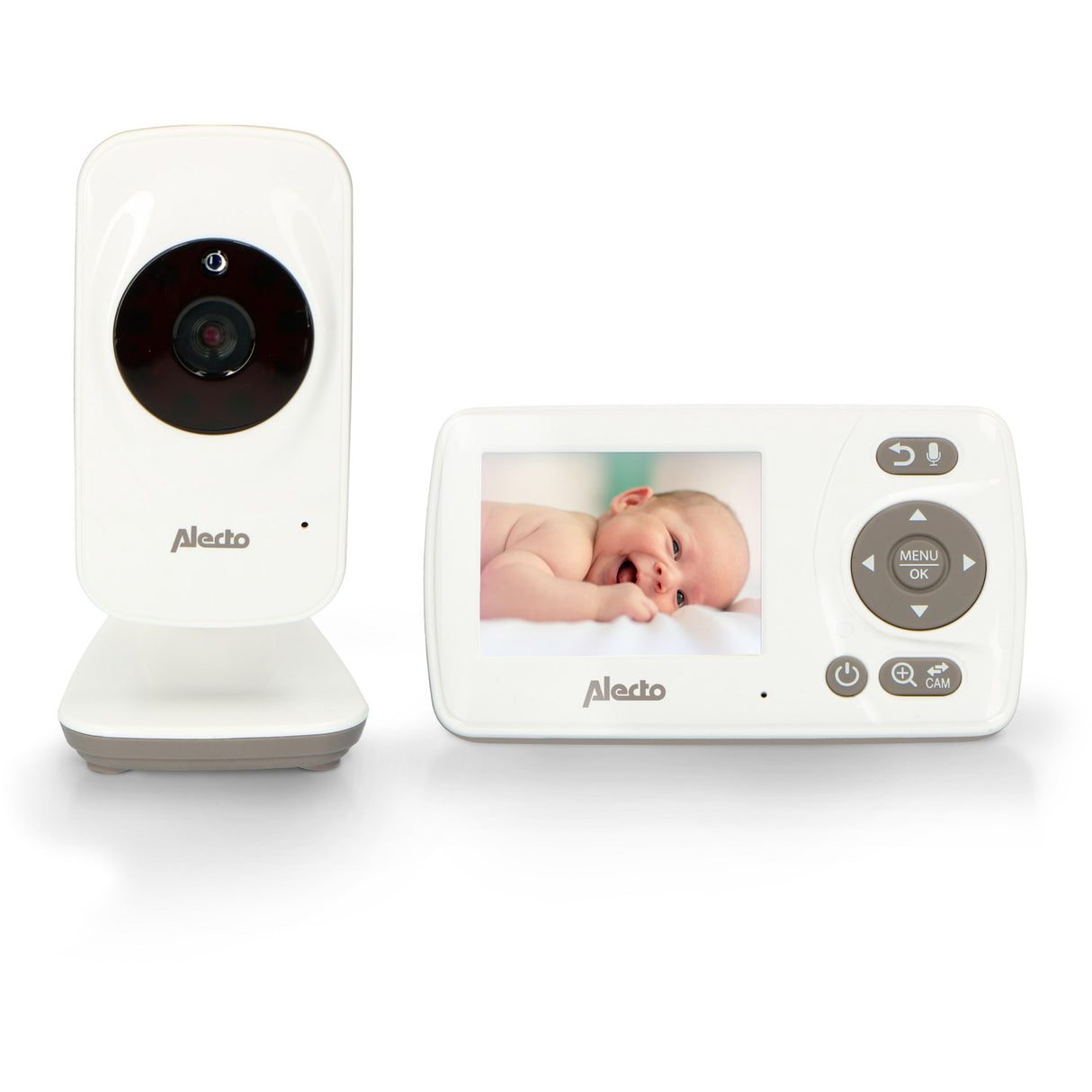 Alecto White/Taupe Video Monitor 2,4 Inch Colour Display