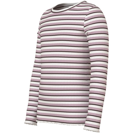 Name It Cloud Dancer Seal Brown + Keepsake Lilac Nkfvemma Glitter Ls Slim Top