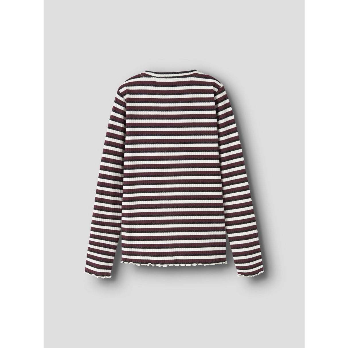 Name It Cloud Dancer Black+Burgundy Nkfvemma Glitter Ls Slim Top