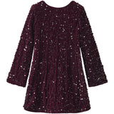 Name It Burgundy Black Bow Nkfrusitta Ls Dress
