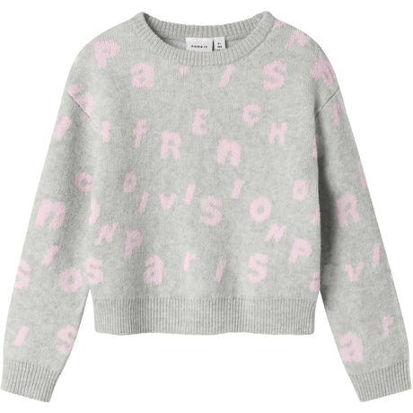 Name It Light Grey Melange Nmfoline Ls Knit Bf