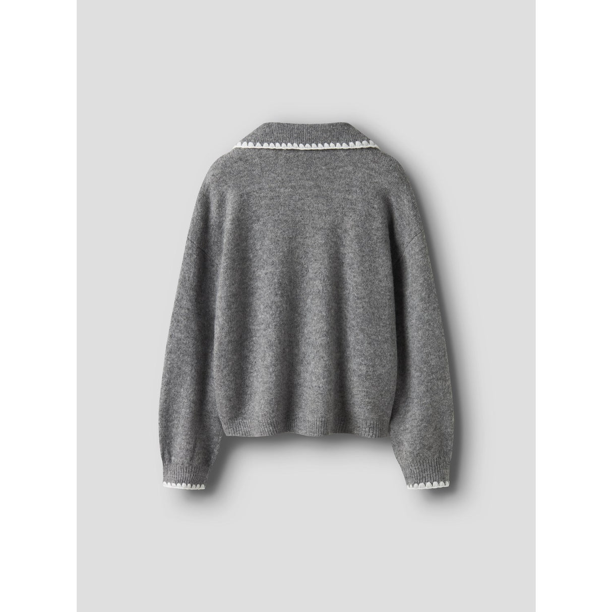 Name It Grey Melange Nkfrikasa Ls Knit Polo