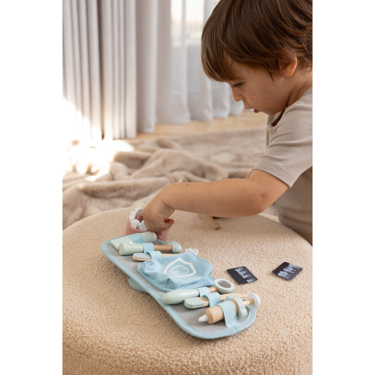 Dantoy Tandlæge Set Wood I Gift Box 19 Dele