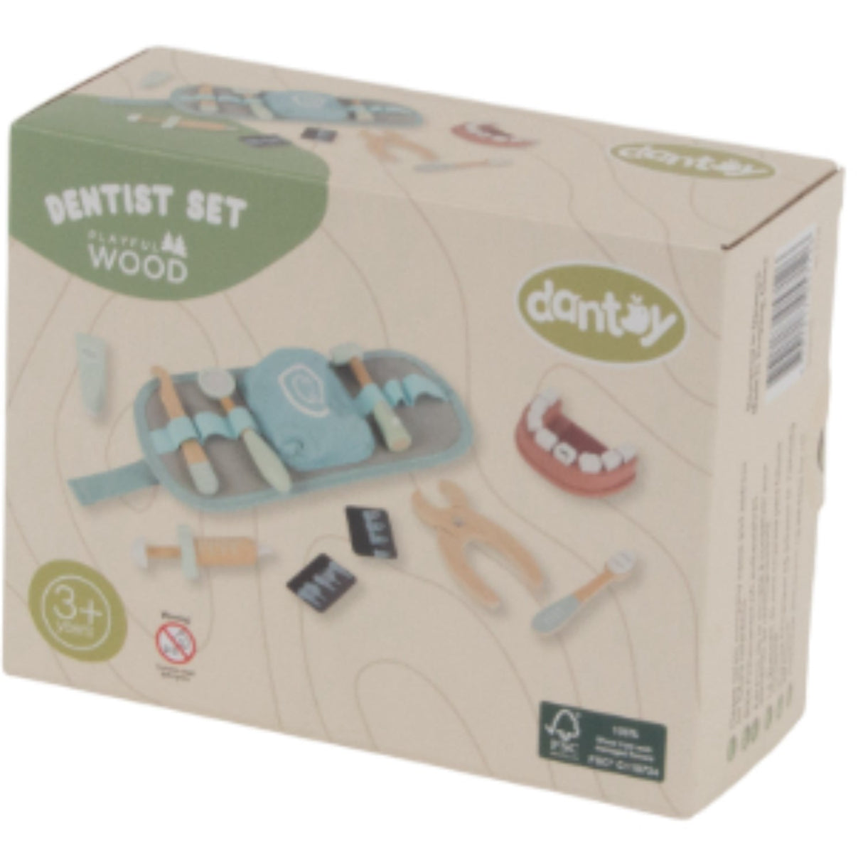 Dantoy Tandlæge Set Wood I Gift Box 19 Dele