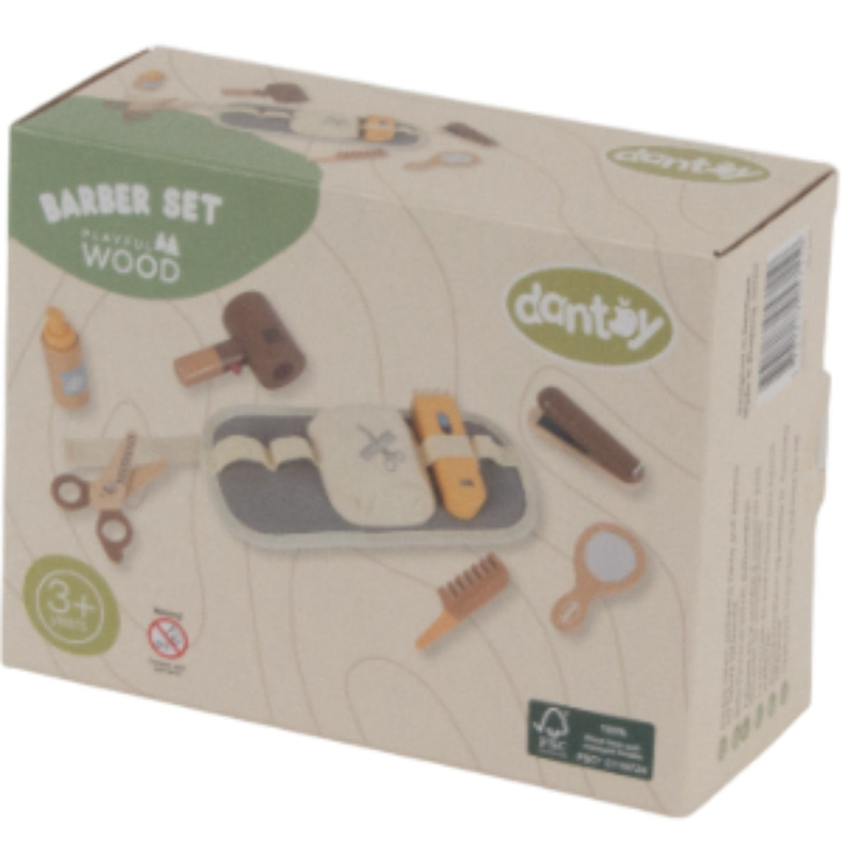 Dantoy Barber Set Wood I Gift Box 8 Dele