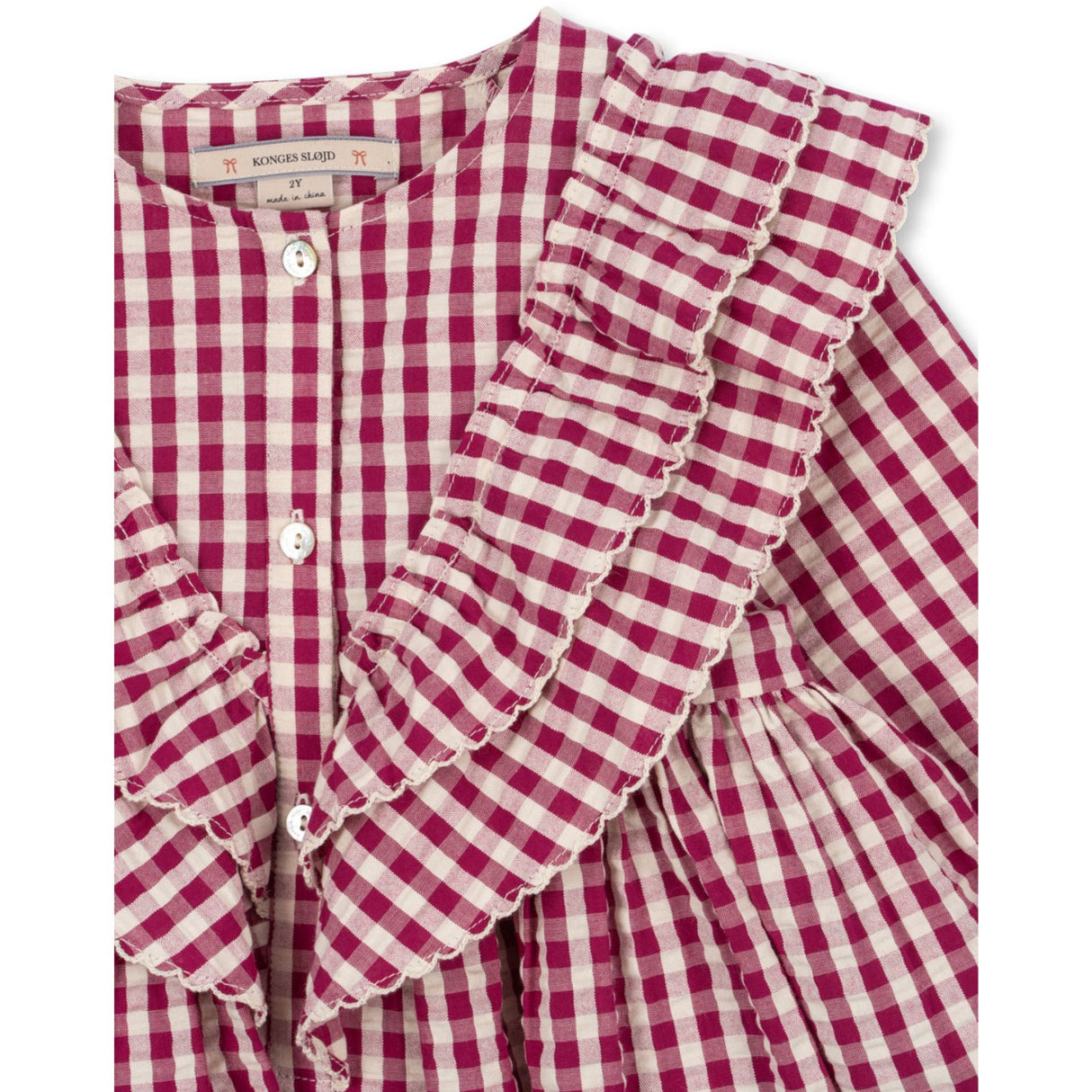 Konges Sløjd Sangria/Butter Check Kim Dress GOTS