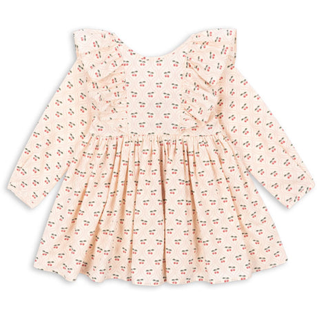 Konges Sløjd Cherry Pink Motif Cianna Ls Bow Dress GOTS