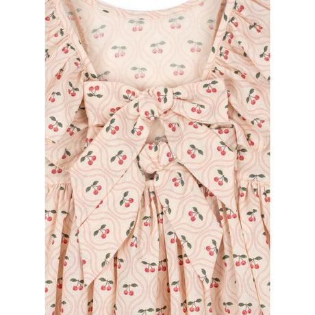 Konges Sløjd Cherry Pink Motif Cianna Ls Bow Dress GOTS