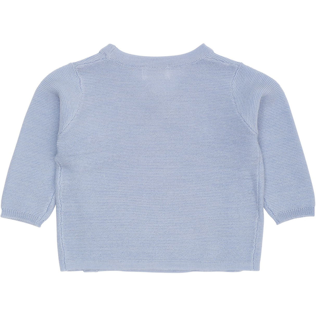 COPENHAGEN COLORS Dusty Blue Merino Baby Cross-Over Cardigan In Garter Stitch