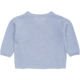 COPENHAGEN COLORS Dusty Blue Merino Baby Cross-Over Cardigan In Garter Stitch