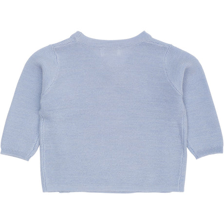 COPENHAGEN COLORS Dusty Blue Merino Baby Cross-Over Cardigan In Garter Stitch