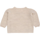 COPENHAGEN COLORS Pale Cream Mel Merino Baby Cross-Over Cardigan In Garter Stitch