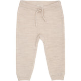 COPENHAGEN COLORS Pale Cream Mel Merino Baby Leggings In Garter Stitch