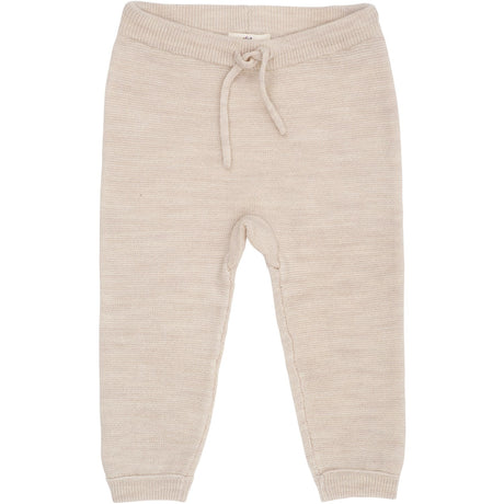 COPENHAGEN COLORS Pale Cream Mel Merino Baby Leggings In Garter Stitch