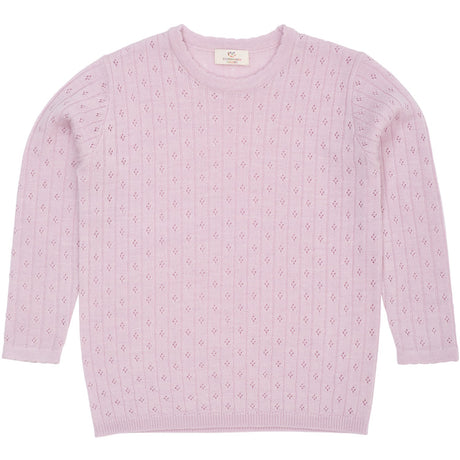 COPENHAGEN COLORS Lavender Merino Classic Pointelle Blouse