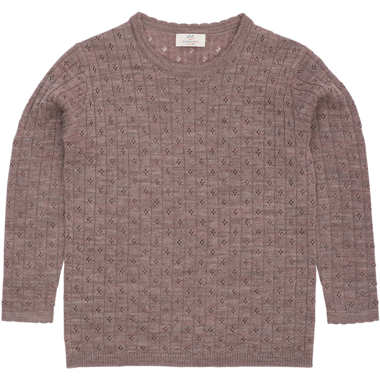 COPENHAGEN COLORS Natural Merino Classic Pointelle Blouse