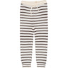 COPENHAGEN COLORS Cream/Dk.Brown/Dusty Blue Combi Merino Classic Rib Leggings W. Drawstrings