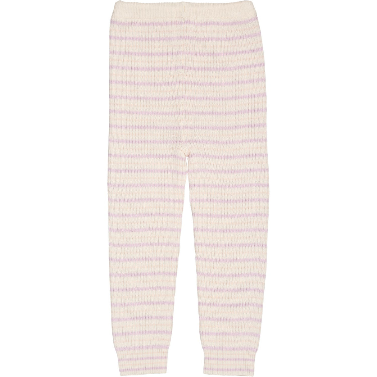 COPENHAGEN COLORS Cream/Lavender/Dusty Rose Combi Merino Classic Rib Leggings W. Drawstrings