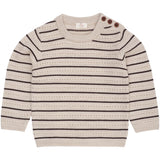 COPENHAGEN COLORS Pale Cream Mel./Dk Brown Comb Merino Pattern Sweater