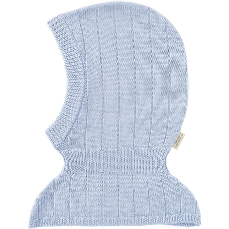COPENHAGEN COLORS Dusty Blue Merino Rib Knitted Balaclava