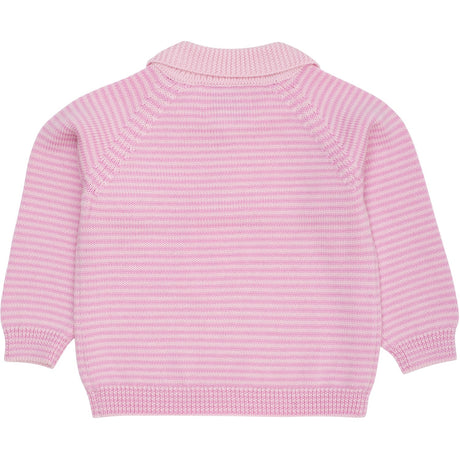 COPENHAGEN COLORS Ballerina/Syringa Stripe Merino Striped Blouse W. Collar