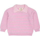 COPENHAGEN COLORS Ballerina/Syringa Stripe Merino Striped Blouse W. Collar